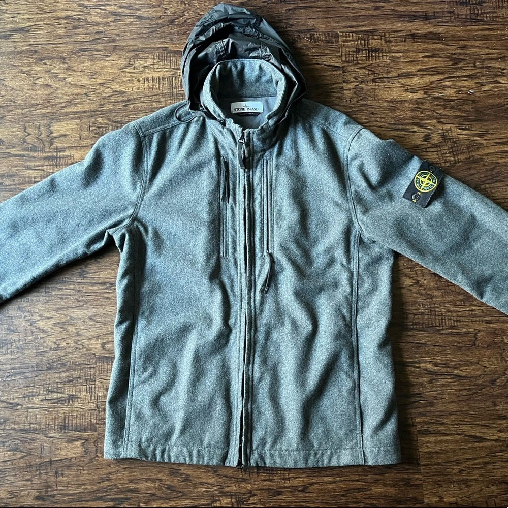 Rare Stone Island Grey Wool/Polyester Jacket Size L